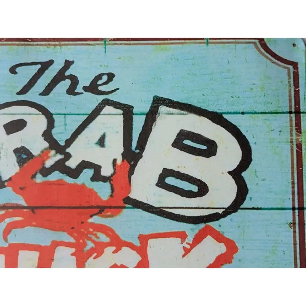 The Crab Shack White Rectangular Crab Illustration‎ Text Sign